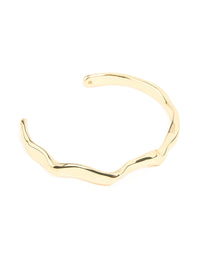 Gold Plated Organic Wavy Wrist Cuff - link has visual effect only