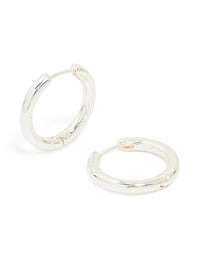 Silver Plated Medium Thick Hoop Earrings - link has visual effect only