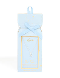 Silver Plated Brass Cubic Zirconia Letter S Necklace - link has visual effect only