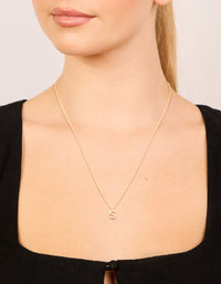 Gold Plated Brass Cubic Zirconia Letter S Necklace - link has visual effect only