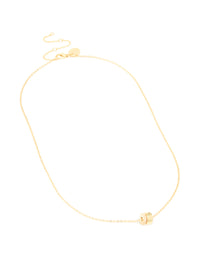 Gold Plated Cubic Zirconia Double Circle Pendant Necklace - link has visual effect only