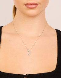 Kids Gold Cubic Zirconia Letter J Necklace - link has visual effect only