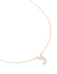 Kids Gold Cubic Zirconia Letter J Necklace - link has visual effect only