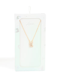 Kids Gold Cubic Zirconia Letter E Necklace - link has visual effect only