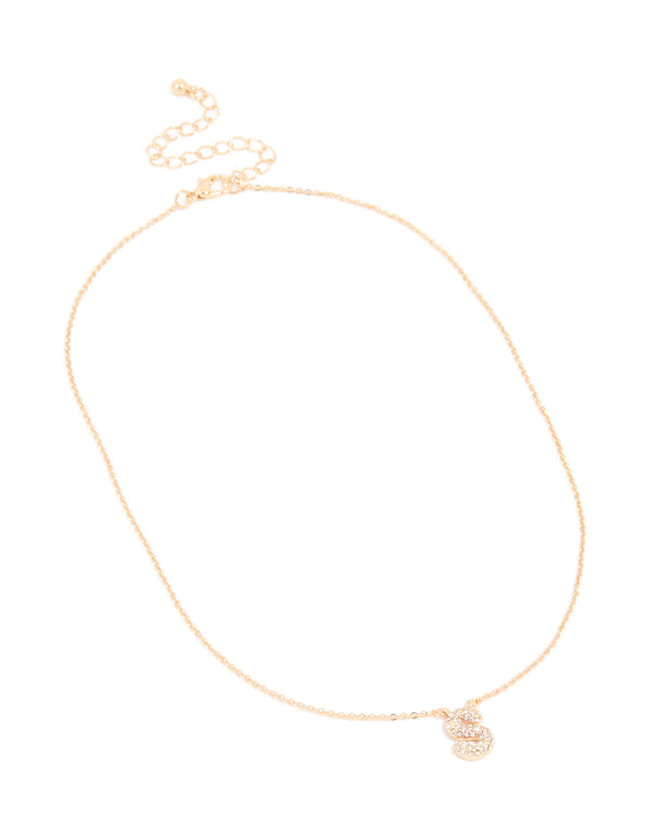 Kids Gold Cubic Zirconia Letter S Necklace