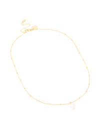 Gold Plated Freshwater Pearl Pendant & Ball Chain Necklace - link has visual effect only