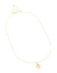 Gold Plated Cubic Zirconia Mini Libra Zodiac Sign Pendant Necklace - link has visual effect only