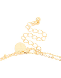 Gold Plated Cubic Zirconia Pave Bubble Letter C Layered Necklace - link has visual effect only