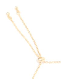 Gold Plated Cubic Zirconia Pave Bubble Letter B Toggle Bracelet - link has visual effect only