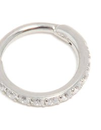 Surgical Steel Cubic Zirconia Micro Clicker Ring - link has visual effect only