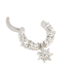 Surgical Steel Cubic Zirconia Celestial Star Drop Clicker Ring - link has visual effect only