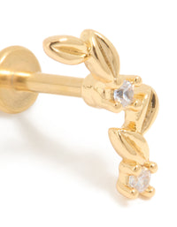 Gold Plated Titanium Vine Single Flat Back Stud - link has visual effect only