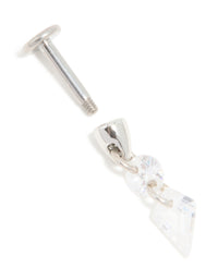 Titanium Cubic Zirconia Droplet Single Flat Back Stud - link has visual effect only