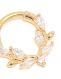 Gold Plated Titanium Cubic Zirconia Vine Clicker Ring - link has visual effect only