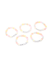 Kids Beaded Flower Best Friends Stretch Bracelets 5-Pack - link has visual effect only