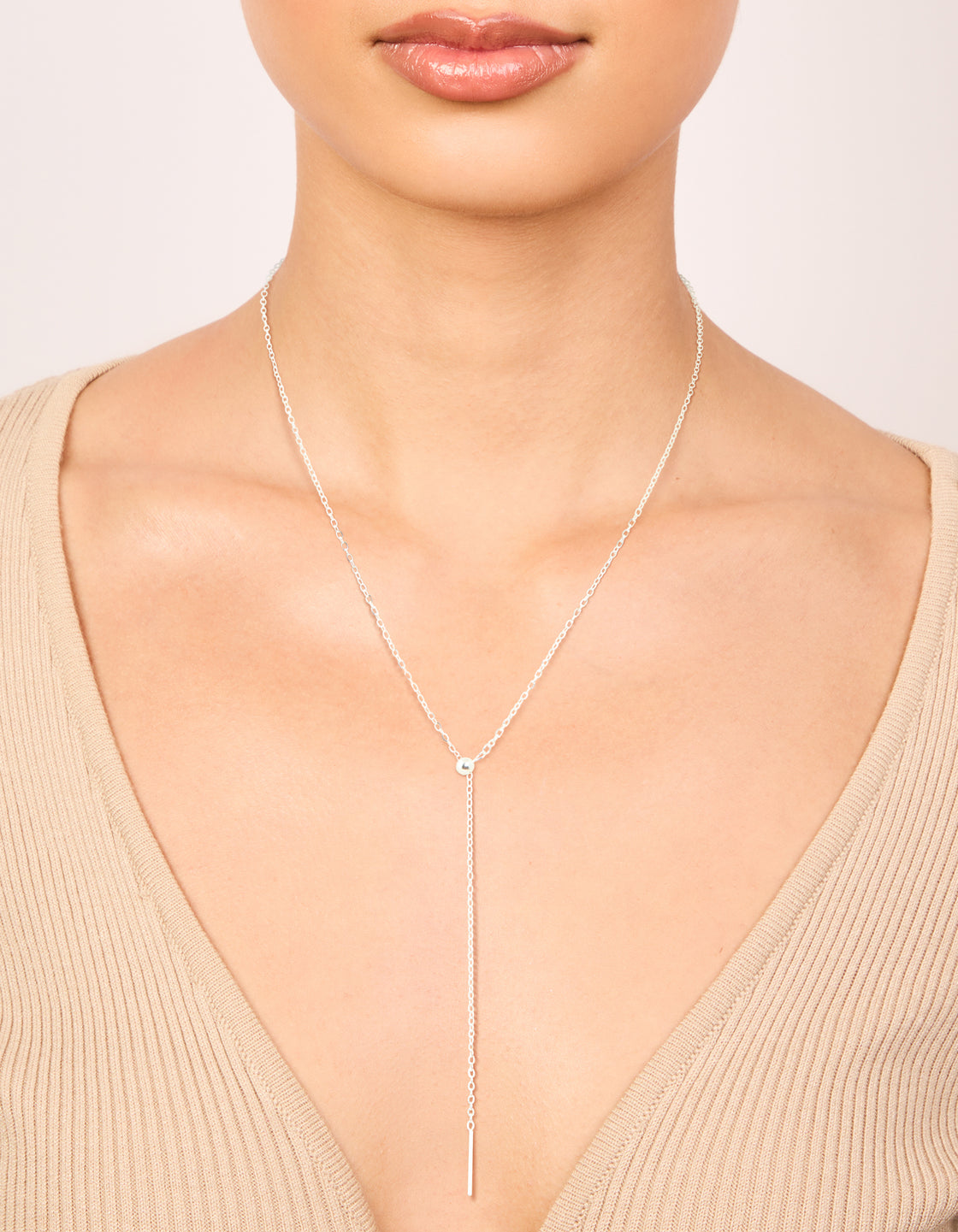 Sterling Silver Adjustable Chain Y-Necklace