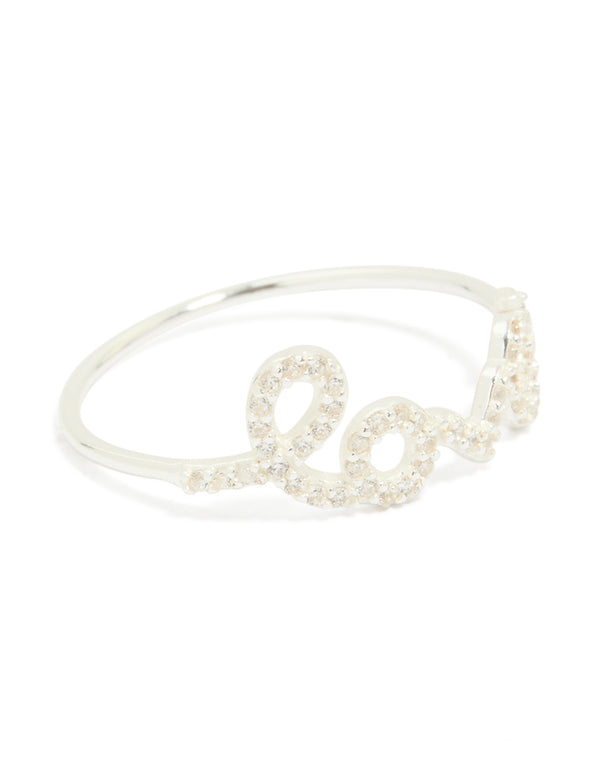 Sterling Silver Cubic Zirconia Love Ring