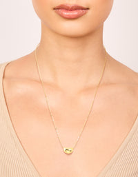 Gold Plated Sterling Silver Bean Pendant Necklace - link has visual effect only