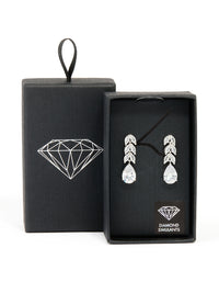 Silver Cubic Zirconia Drop Earrings - link has visual effect only