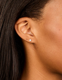Waterproof Stainless Steel Prism Cubic Zirconia Stud Earrings - link has visual effect only