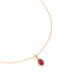Gold Red Diamante Charm Necklace - link has visual effect only