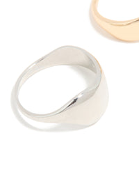 Mixed Metal Wide Wave Rings 2-Pack - link has visual effect only
