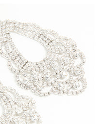 Silver Diamante Chandelier Drop Earrings - link has visual effect only