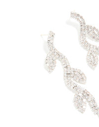 Silver Diamante Leaf Drop Earrings - link has visual effect only