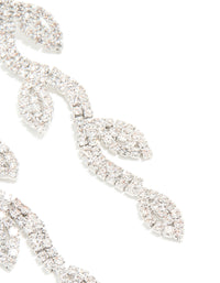 Silver Diamante Leaf Drop Earrings - link has visual effect only