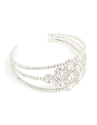 Silver Diamante Snowflake Layered Wrist Cuff - link has visual effect only