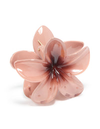 Brown Frangipani Flower Hair Claw Clip - link has visual effect only