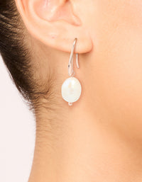 Rose Gold Plated Freshwater Pearl Medium Hook Drop Earrings - link has visual effect only
