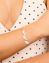 Rose Gold Plated Cubic Zirconia Flower & Butterfly Toggle Bracelet - link has visual effect only