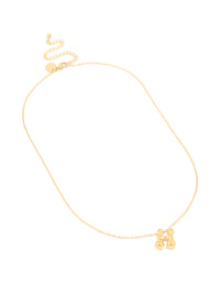 Waterproof Gold Plated Stainless Steel Large Bubble Letter H Necklace - link has visual effect only