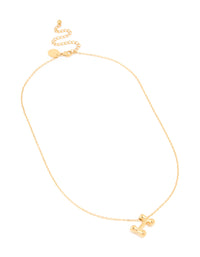 Waterproof Gold Plated Stainless Steel Large Bubble Letter I Necklace - link has visual effect only