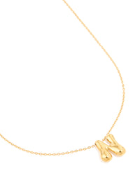 Waterproof Gold Plated Stainless Steel Large Bubble Letter N Necklace - link has visual effect only