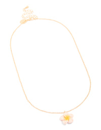 Gold Frangipani Flower Pendant Necklace - link has visual effect only