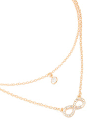 Gold Diamante & Infinity Layered Necklace - link has visual effect only
