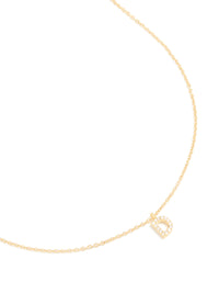Gold Plated Brass Cubic Zirconia Letter D Necklace - link has visual effect only