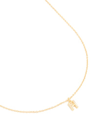 Gold Plated Cubic Zirconia Letter H Necklace - link has visual effect only
