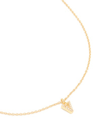Gold Plated Cubic Zirconia Letter V Necklace - link has visual effect only