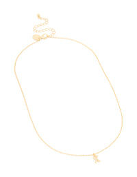 Gold Plated Brass Cubic Zirconia Letter X Pendant Necklace - link has visual effect only