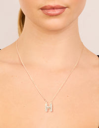 Kids Gold Cubic Zirconia Letter H Necklace - link has visual effect only