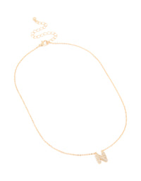 Kids Gold Cubic Zirconia Letter N Necklace - link has visual effect only