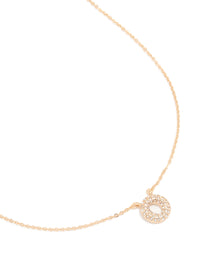 Kids Gold Cubic Zirconia Letter O Necklace - link has visual effect only
