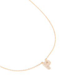 Kids Gold Cubic Zirconia Letter P Necklace - link has visual effect only