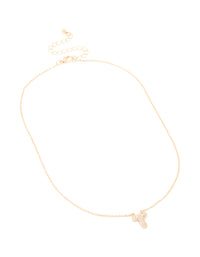 Kids Gold Cubic Zirconia Letter T Necklace - link has visual effect only