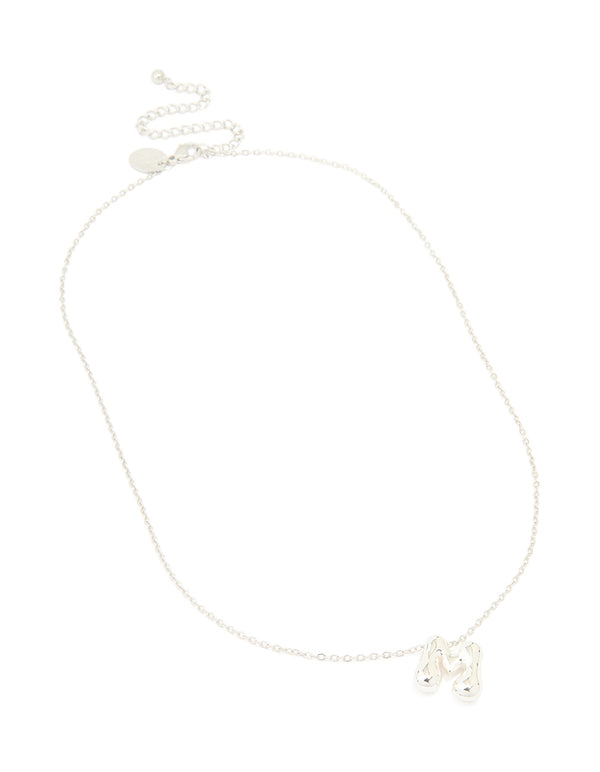 Waterproof Stainless Steel Large Bubble Letter M Necklace