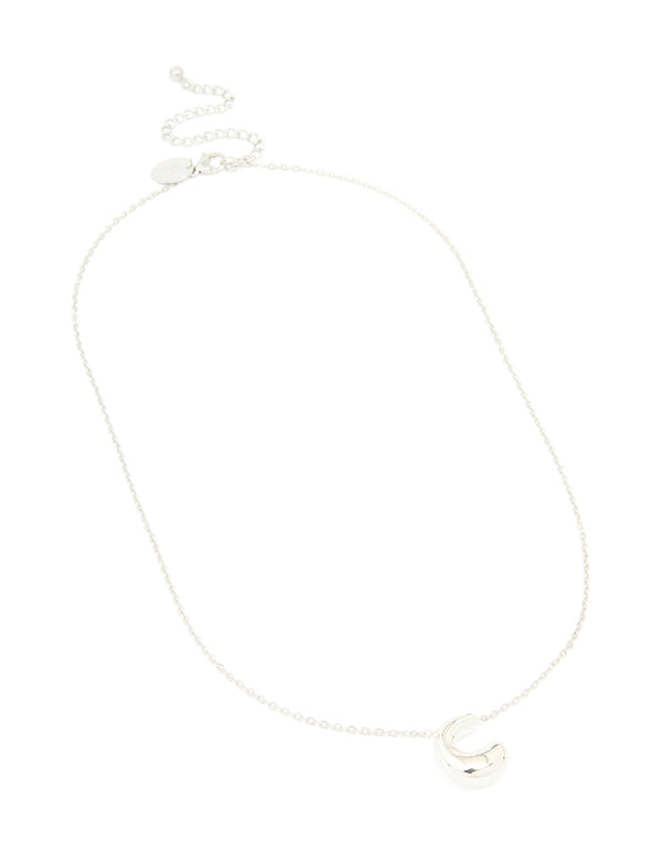 Waterproof Stainless Steel Large Bubble Letter C Necklace