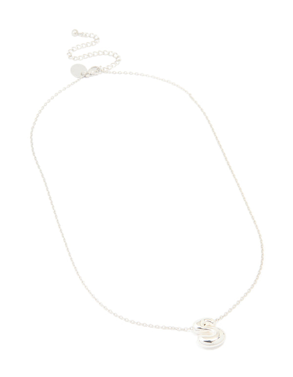 Waterproof Stainless Steel Large Bubble Letter S Necklace